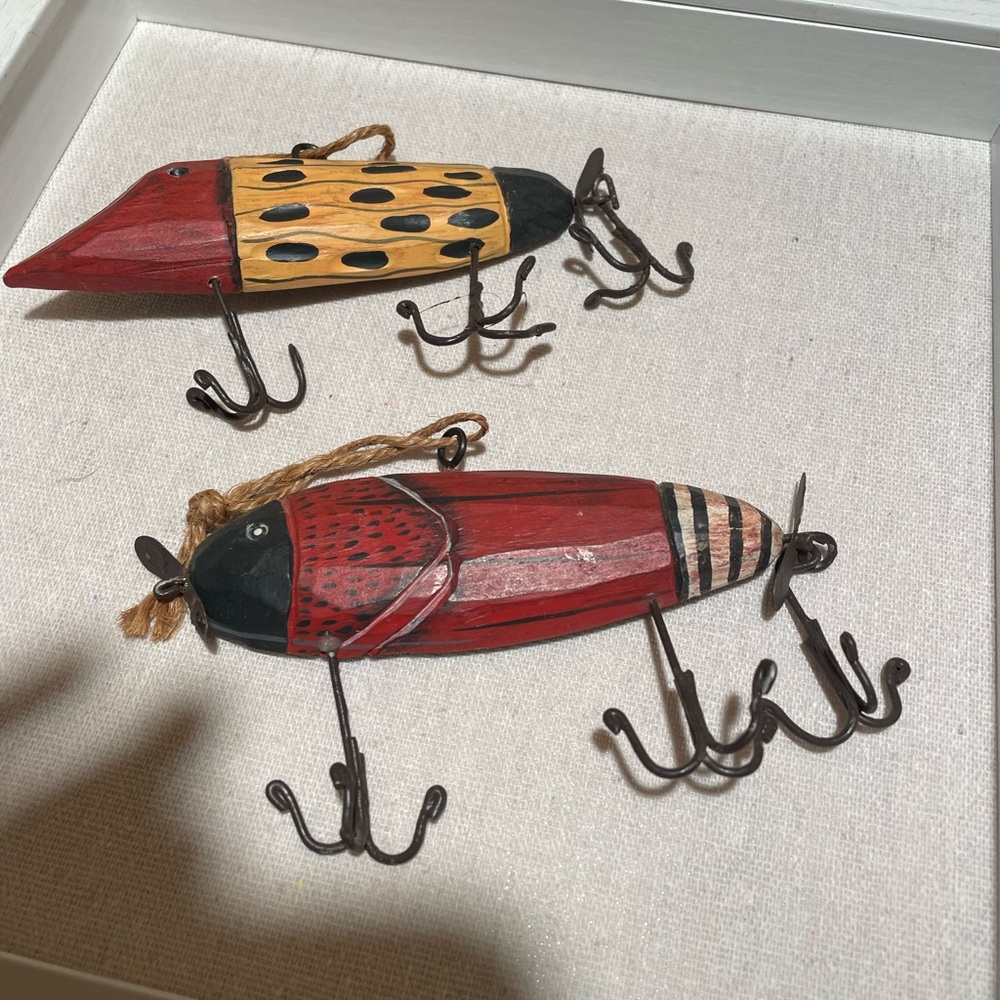 Set of 4 fishing lure magnets.